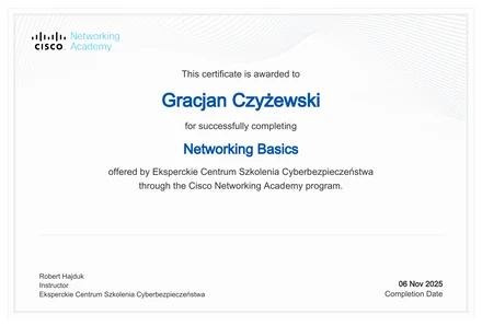Certyfikat Networking Basics