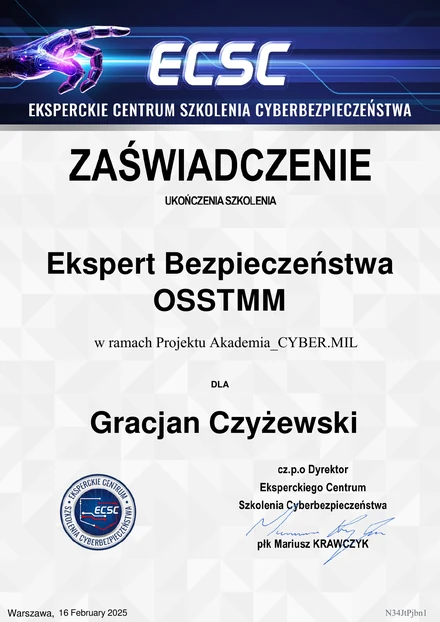 Certyfikat Ekspert Bezpieczeństwa OSSTMM